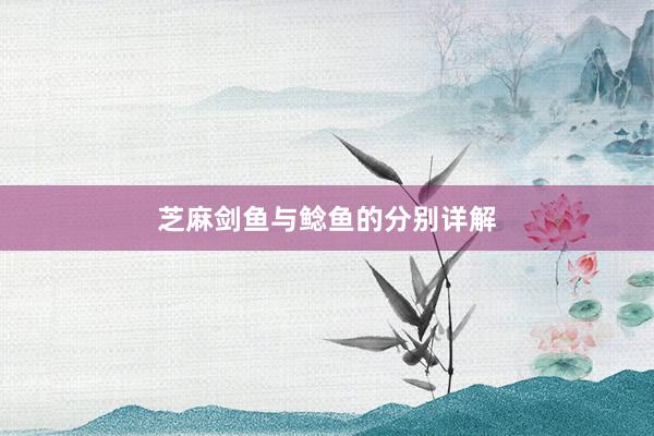 芝麻剑鱼与鲶鱼的分别详解